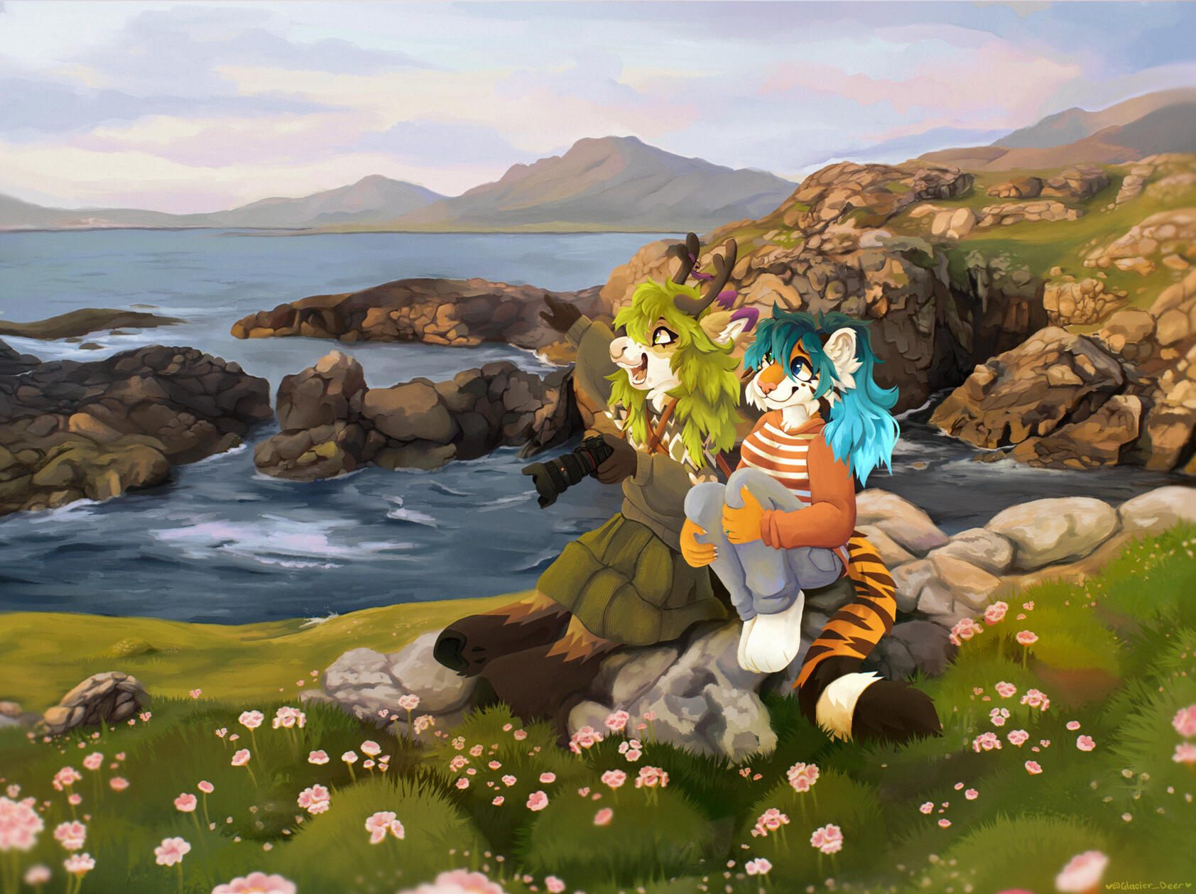 base price ($130) + ex. character ($70) + clothes ($25) + shaded and painted ($80) + complex background ($200) = $505